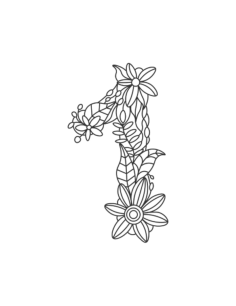 Flower Number 1 Coloring Pdf, Free Vectors File